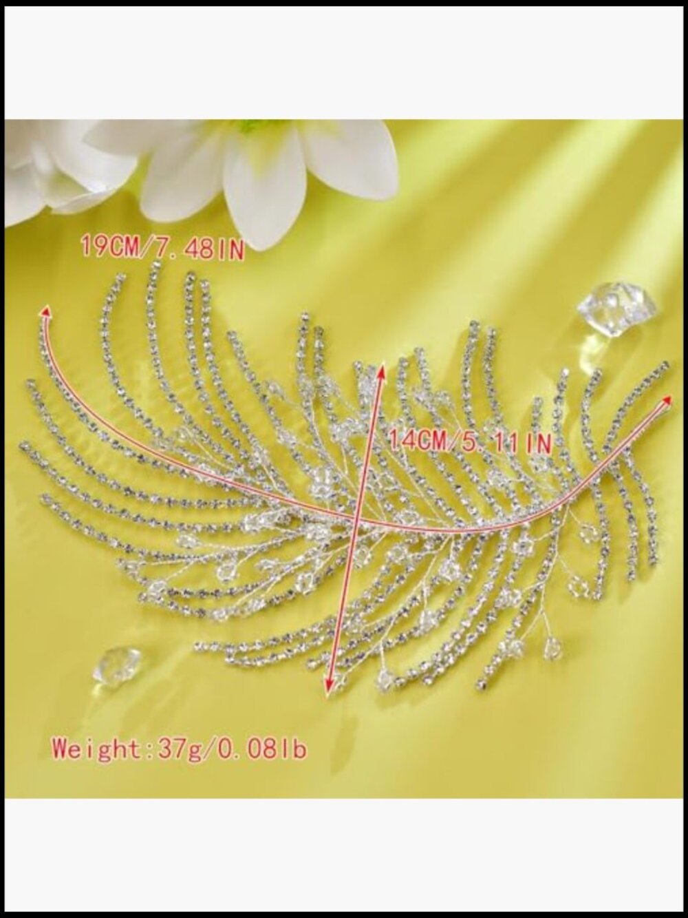 Crystal Bridal Headband Rhinestone Wedding Hair Accessory Bridesmaid Tiara - Picture 6 of 6